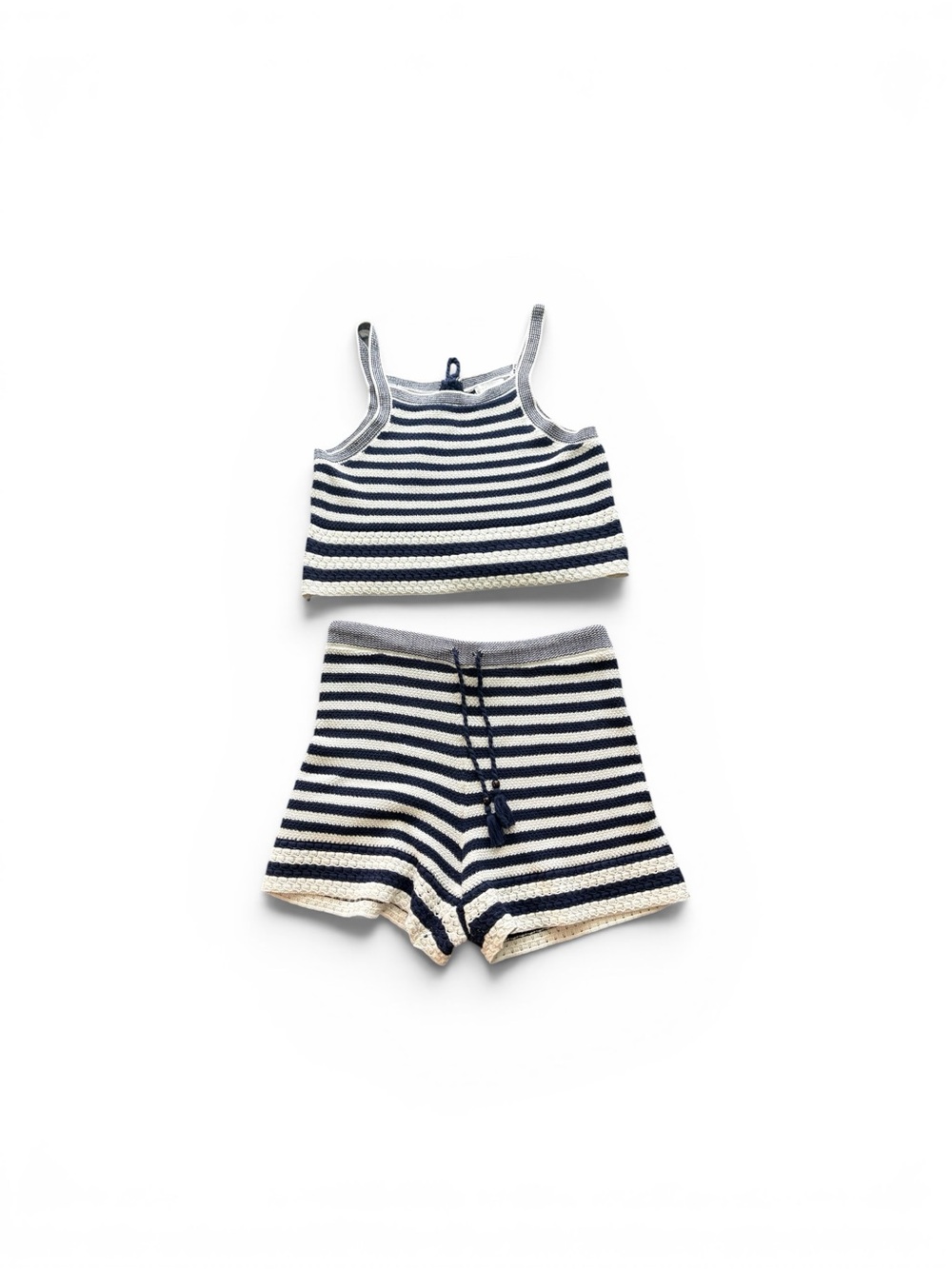 House of Harlow 1960 | Striped Crop Tank + Shorts | Navy & Cream | Size L - Picture 13 of 13
